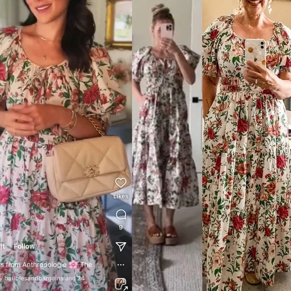 Anthropologie Somerset Smocked Floral Maxi Dress - Picture 7 of 7
